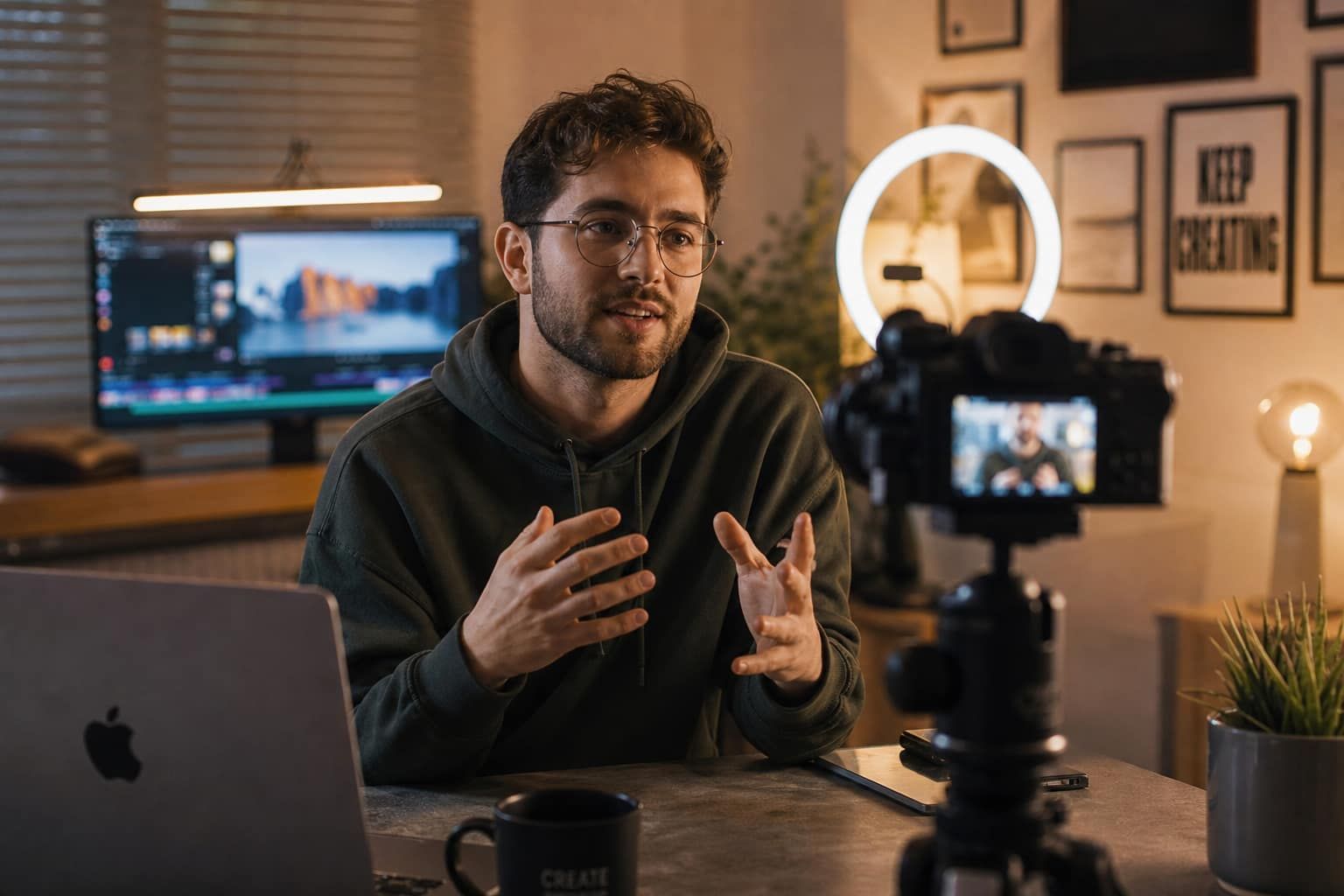 A creator making content with freedom
